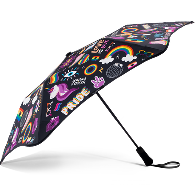 2022 Metro Safe Space Alliance Blunt Umbrella Model Side View