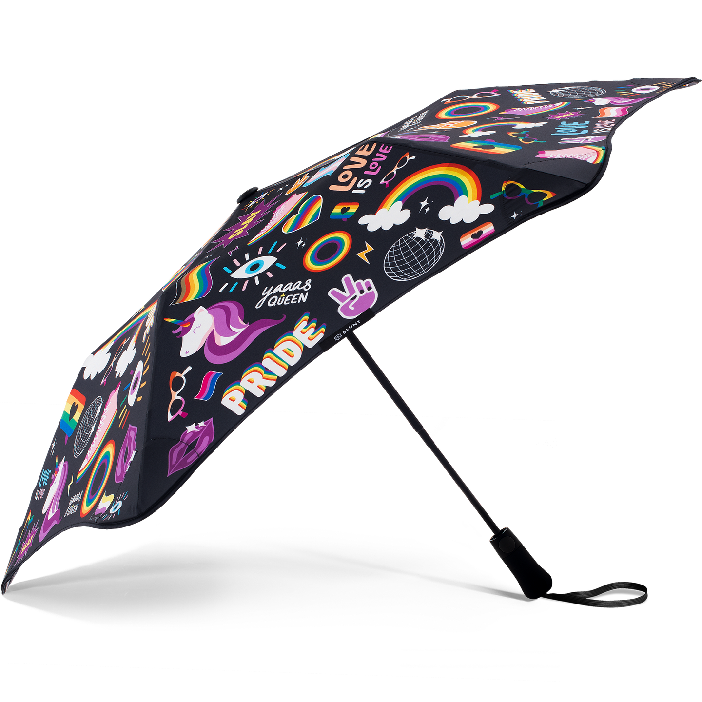2022 Metro Safe Space Alliance Blunt Umbrella Model Side View